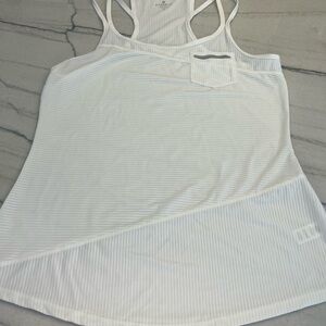 Athleta Women's White Striped Tank Top